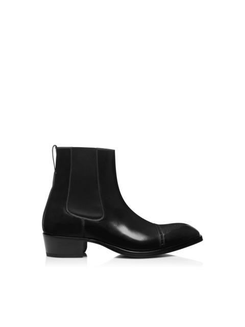 TOM FORD BURNISHED LEATHER VINCENT BROGUE CHELSEA BOOT