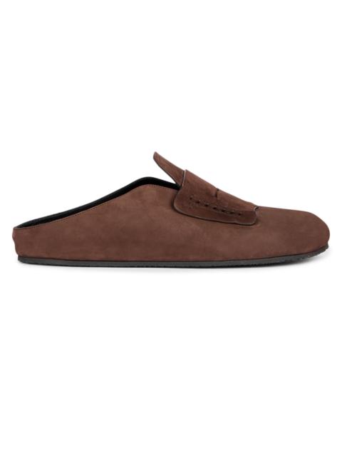 JACQUEMUS Men's The Mocassin Suede Mules - Dark Brown