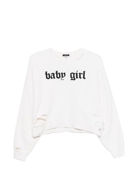 R13 Baby Girl distressed sweatshirt
