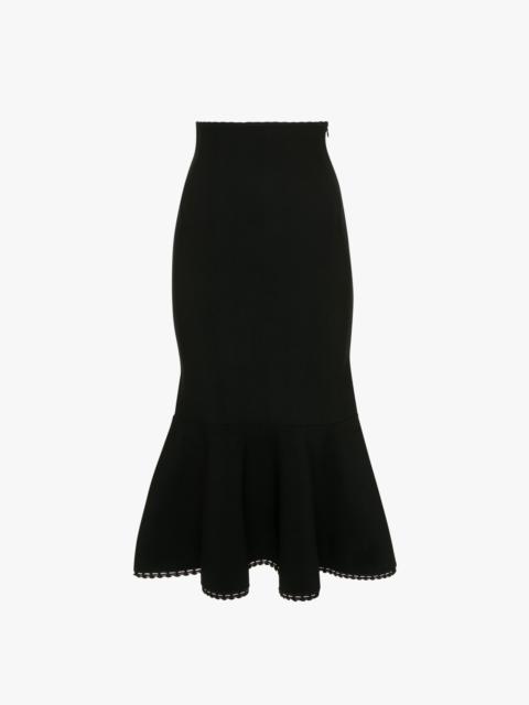 Victoria Beckham VB Body Scallop Trim Flared Skirt In Black
