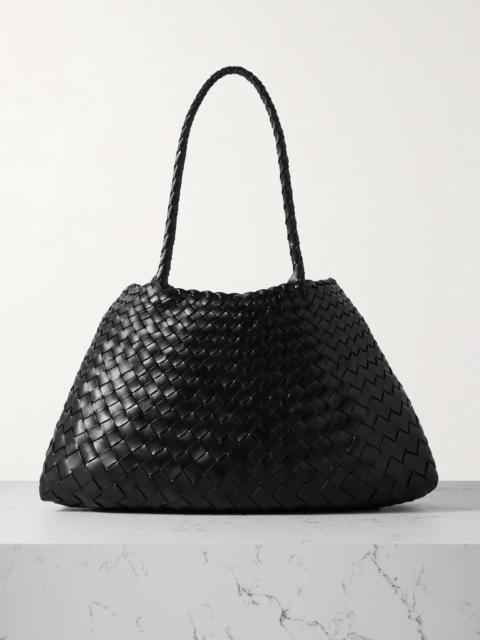 DRAGON DIFFUSION Santa Croce Big woven leather tote Black