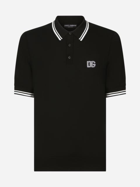 Dolce & Gabbana Short-sleeved polo-shirt with DG logo embroidery