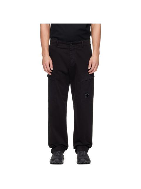 C.P. Company Black Stretch Sateen Regular Cargo Pants
