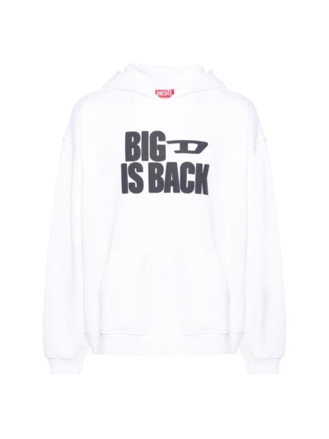 slogan-print cotton hoodie