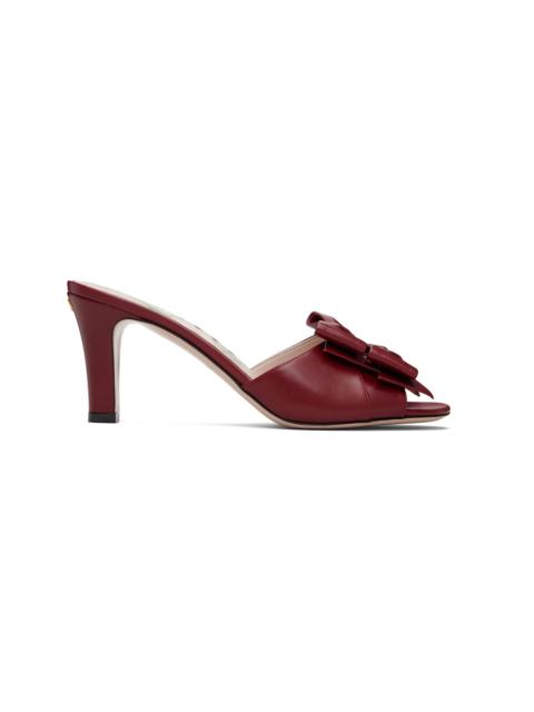 Valentino Red Leather Bow Heeled Sandals