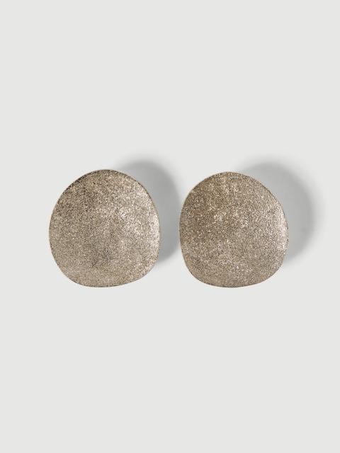 Brunello Cucinelli Sterling Silver shimmer disc earrings
