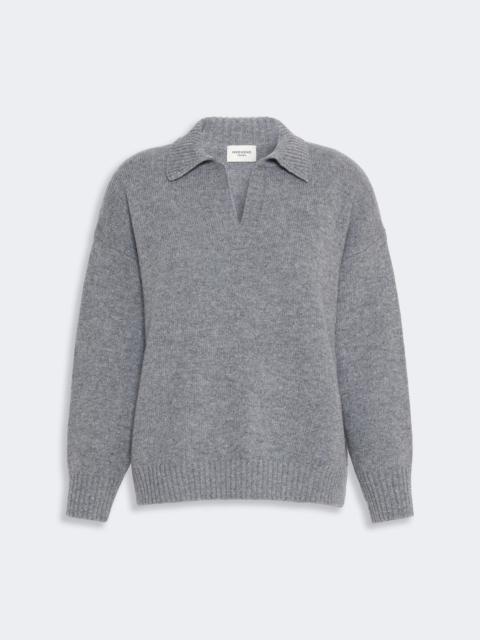 WEEKEND Max Mara AGRE Wool yarn polo shirt - MEDIUM GREY
