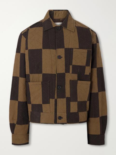 KARDO Bodhi Embroidered Checked Cotton Blouson Jacket