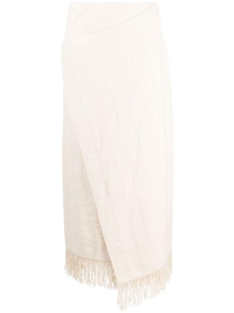Jil Sander fringe-trim midi skirt