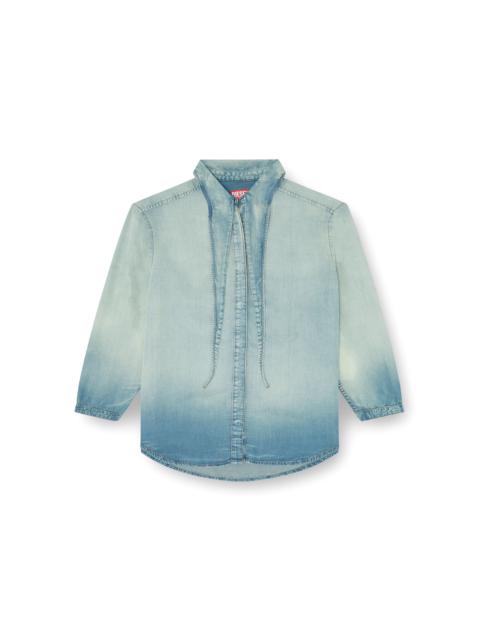 Diesel SHIRT IN MARBLED FLUID DENIM