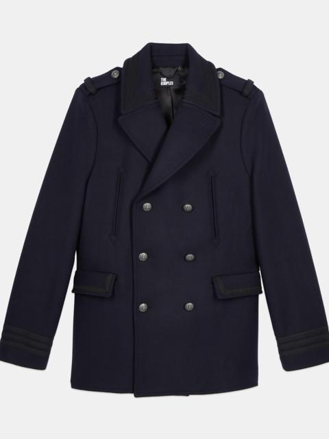 The Kooples NAVY BLUE OFFICER-STYLE PEA COAT