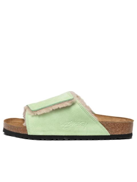 BIRKENSTOCK Birkenstock x Stussy Solana Shearling Slide 'Washed Green' 1027695