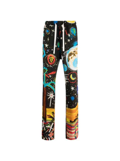 Starry Night printed drawstring trousers