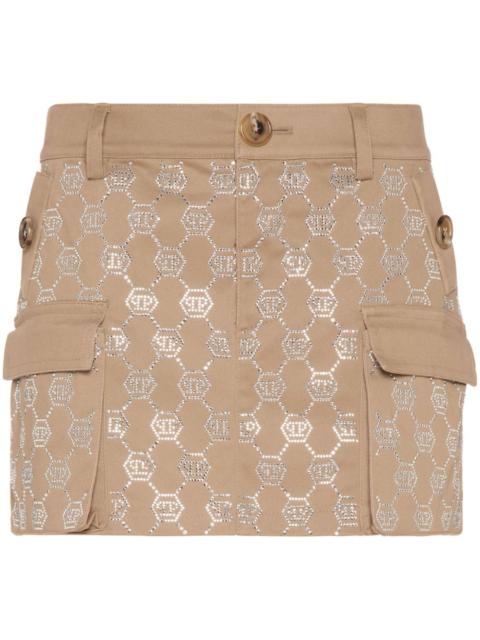 PHILIPP PLEIN crystal monogram miniskirt
