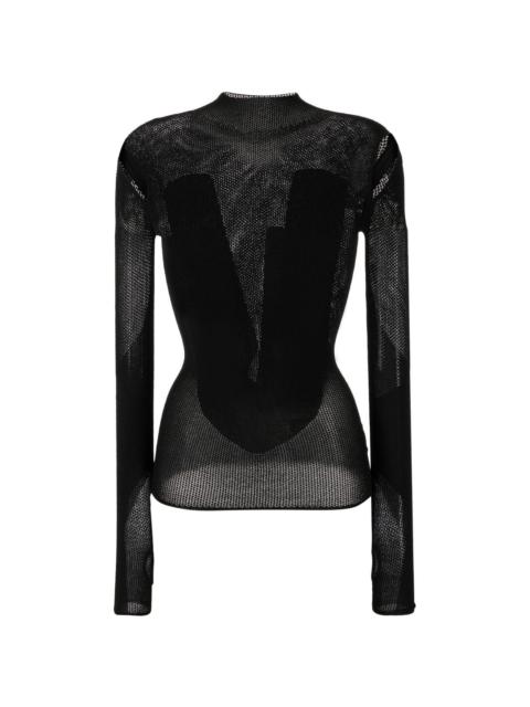 cut-out detail long-sleeved top