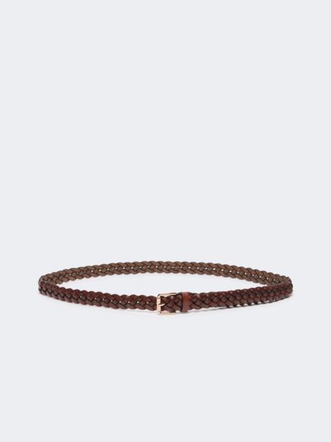 Max Mara NAVETTA Woven leather belt - AMBER BROWN