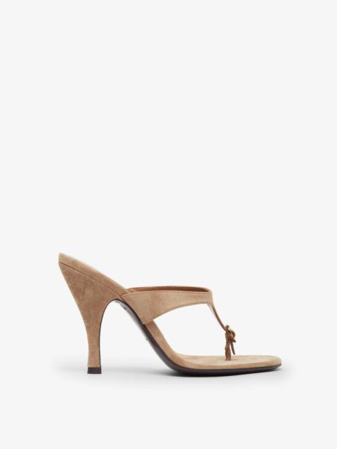 herbert levine Kiss and Tell 100 brown suede mule sandals
