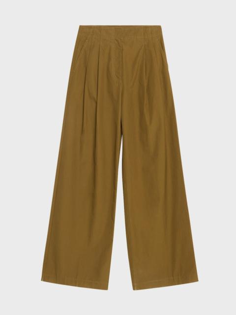 ULLA JOHNSON Lani Wide-Leg Cotton Twill Pants