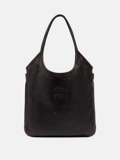 Miu Miu Ivy distressed leather shoulder bag