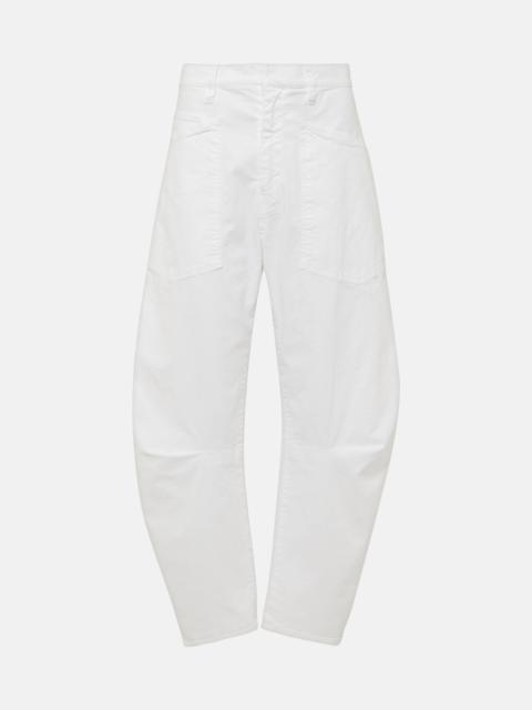 Shon cotton twill barrel-leg pants