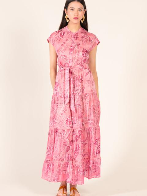 Poupette St Barth Long Dress Kora - Pink Calathea