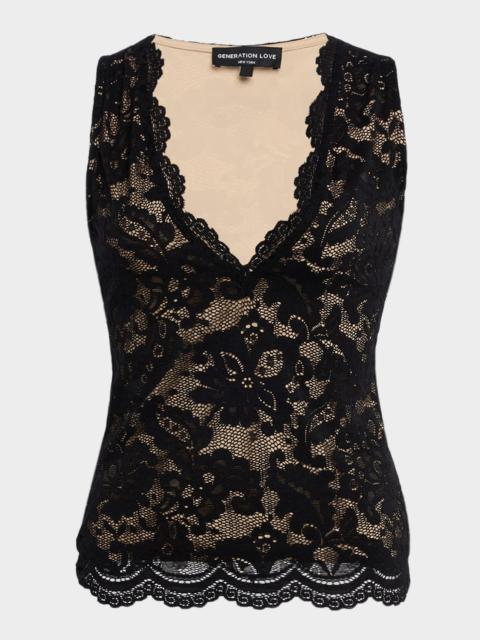 GENERATION LOVE Leila Lace V-Neck Tank Top