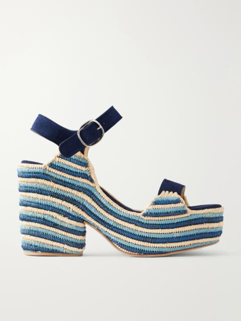 GABRIELA HEARST Dardis 100 Crocheted Suede Platform Sandals