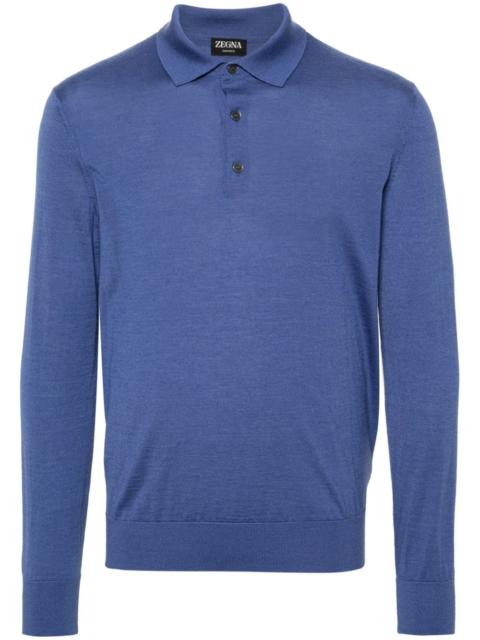 ZEGNA ribbed cashmere-blend polo shirt