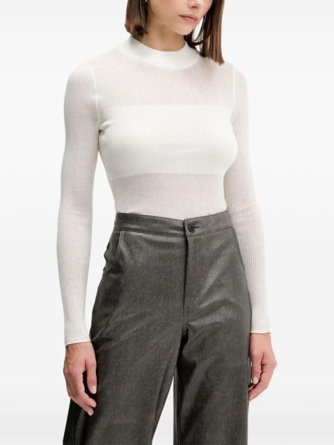 HUGO ribbed mock-neck top