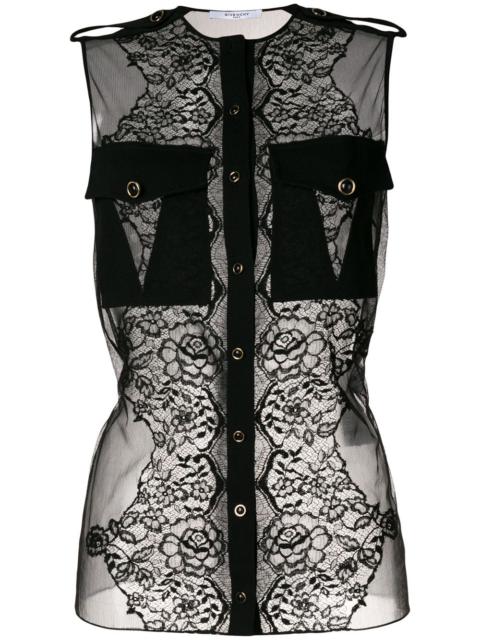Givenchy sleeveless lace blouse