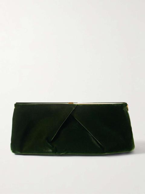 Dries Van Noten Velvet clutch Green