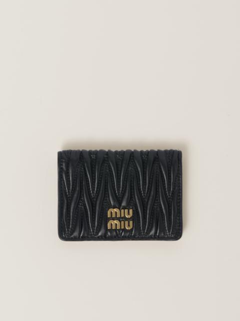 Matelassé nappa leather card holder