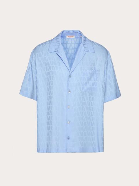 SILK BOWLING SHIRT WITH TOILE ICONOGRAPHE PATTERN