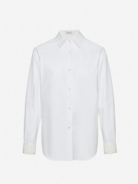 MAGDA BUTRYM Classic shirt with crochet detailing in white