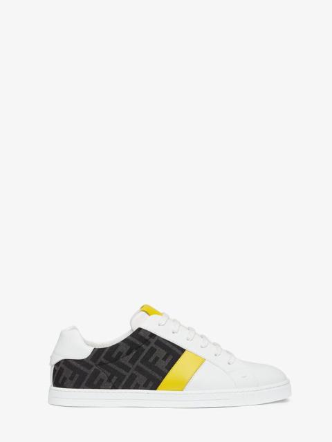 FENDI White leather low-tops