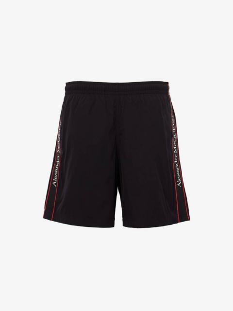 Alexander McQueen Men's Selvedge Swim Shorts in Black