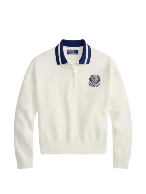 Polo Ralph Lauren waffle-knit embroidered sweater