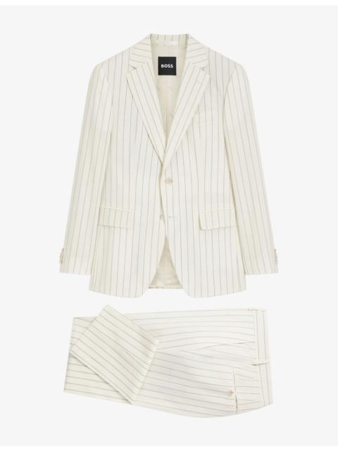 BOSS Pinstriped Slim-Fit Wool-Blend Suit