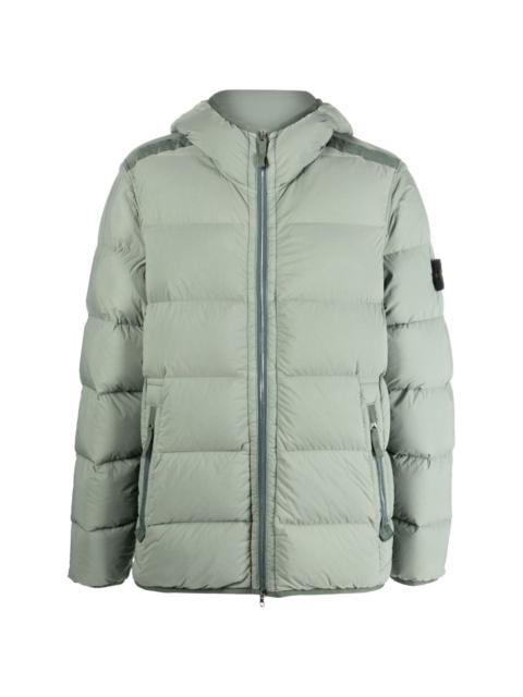 Compass-patch padded down jacket