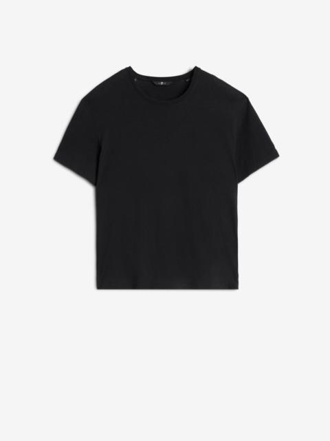 Linen Blend Tee in Black