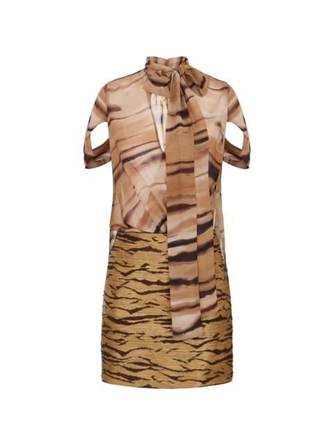 ELISABETTA FRANCHI tiger-print V-neck dress