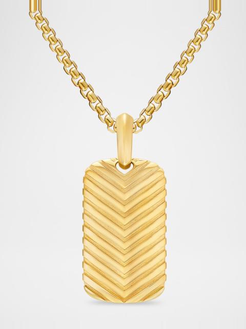 DAVID YURMAN Men's Chevron Tag Enhancer in 18K Gold, 27mm