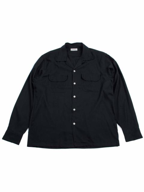 The Real McCoys MS21009 Open Collar Rayon Shirt Black