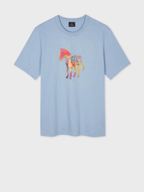 Paul Smith Sky Blue 'Craft Zebra' Print T-Shirt