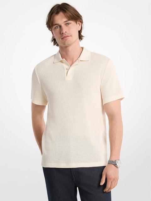 MICHAEL KORS Waffle Knit Polo Shirt