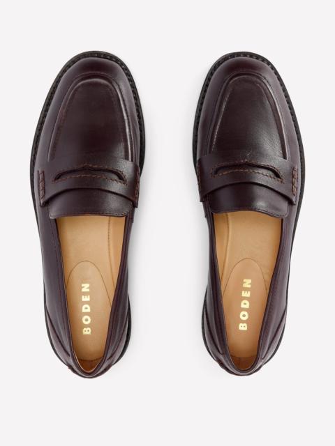 BODEN Nya Penny Loafers-Oxblood