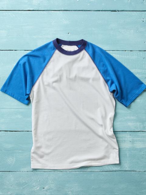 Drake's White and Blue Raglan Sleeve Hiking T-Shirt