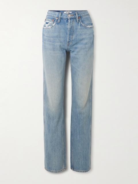 RE/DONE 90s Distressed High-rise Straight-leg Organic Jeans