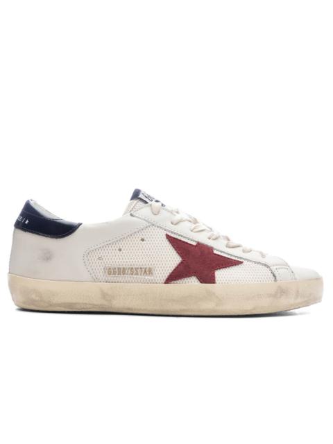 SUPER-STAR LEATHER UPPER AND HEEL SUEDE STAR - WHITE/POMEGRANATE/BLACK