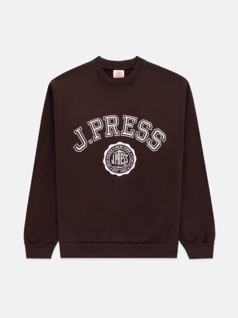 J. PRESS MADE-IN-USA BROWN J. PRESS VARSITY SEAL SWEATSHIRT